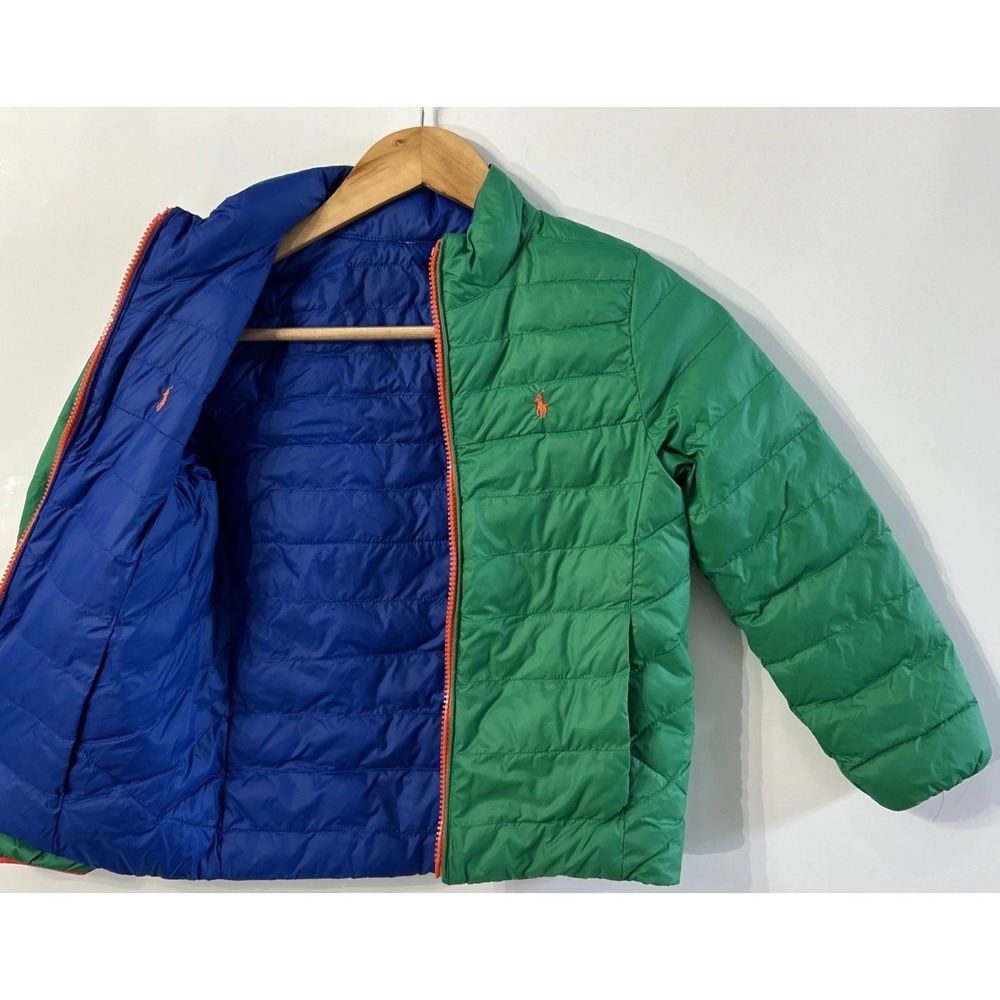 Boys Polo Ralph Lauren Reversible Puffer Jacket Sz 7 Clean